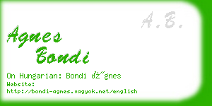 agnes bondi business card